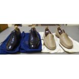 A pair of gentleman's Church's black leather shoes   size 9.5; and a pair of Bally cream coloured