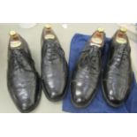 Two pairs of gentleman's Church's black leather brogues  size 9.5
