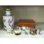 A mixed lot: to include a modern cloisonné vase of baluster form  8"h