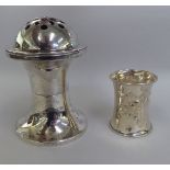 Two items of silver, viz. a napkin ring; and a pedestal vase  4.75"h  mixed marks