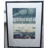 After Peter Eastham - 'Tuileries II'  artist's proof etching  bears a pencil inscription & signature