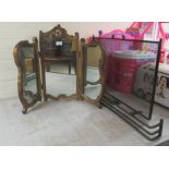 Small furniture and hearth related items: to include a 20thC French inspired, moulded gilt framed,