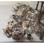 Silver plated tableware: to include teaware and casters