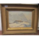 Edward Holroyd Pearce - 'Alpine snow scene'  oil on board  bears a signature  9.5" x 13.5"  framed