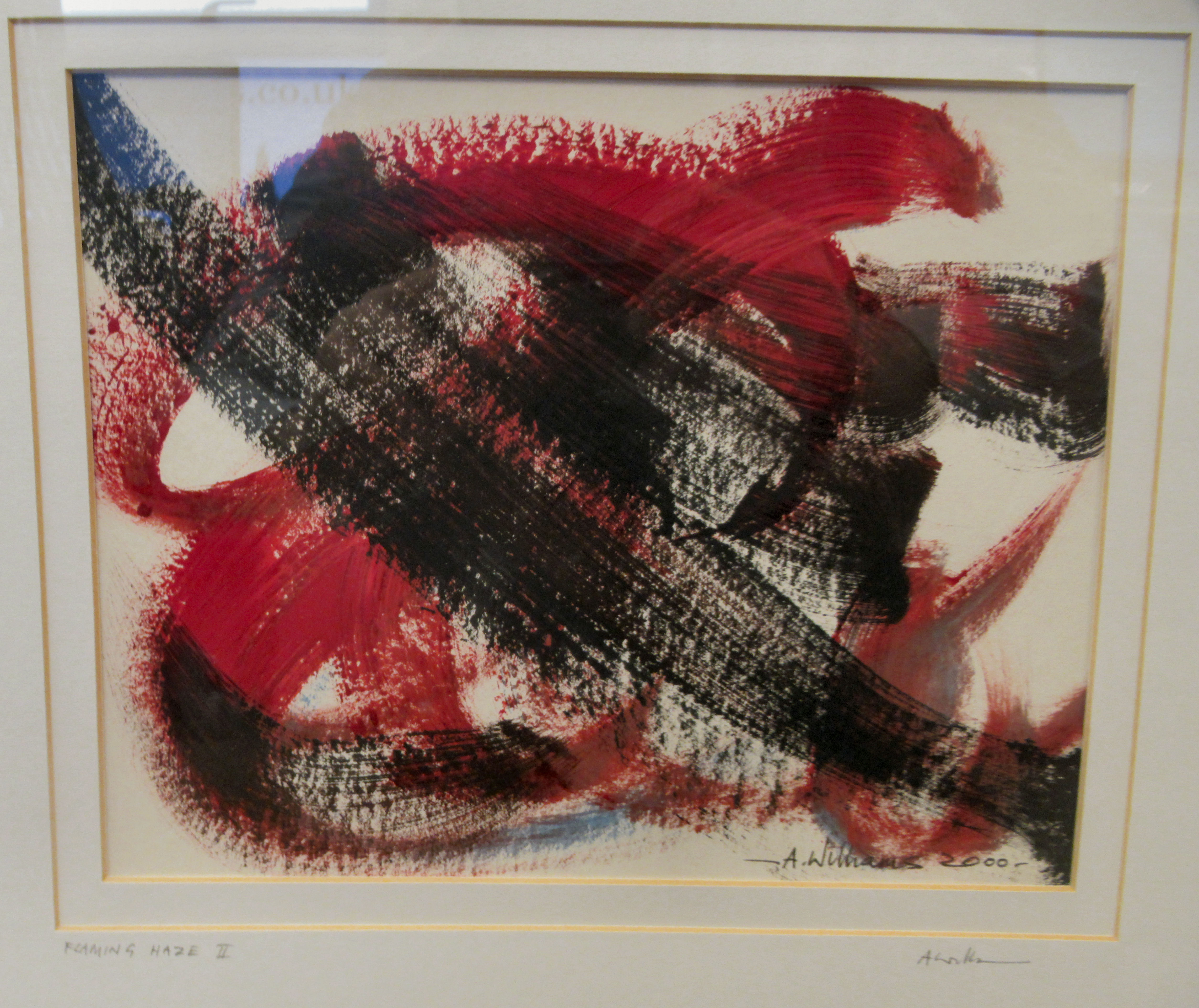 A.Williams - 'Flaming Haze II'  mixed media  bears a signature & dated 2000  8" x 9.5"  framed