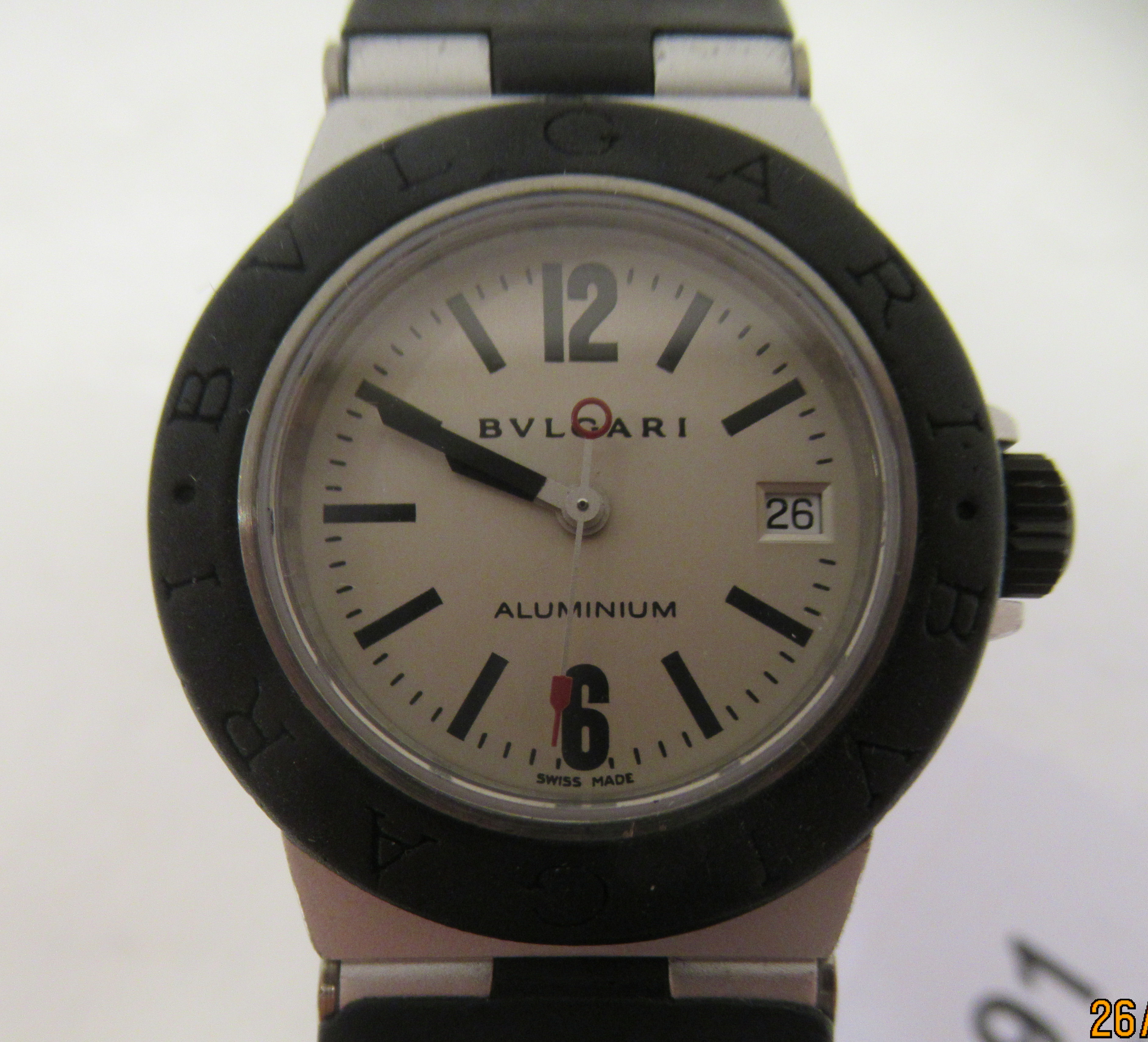 A lady's Bulgari Aluminium wristwatch, stamped AL29TA M40365 on the case, the quartz movement with