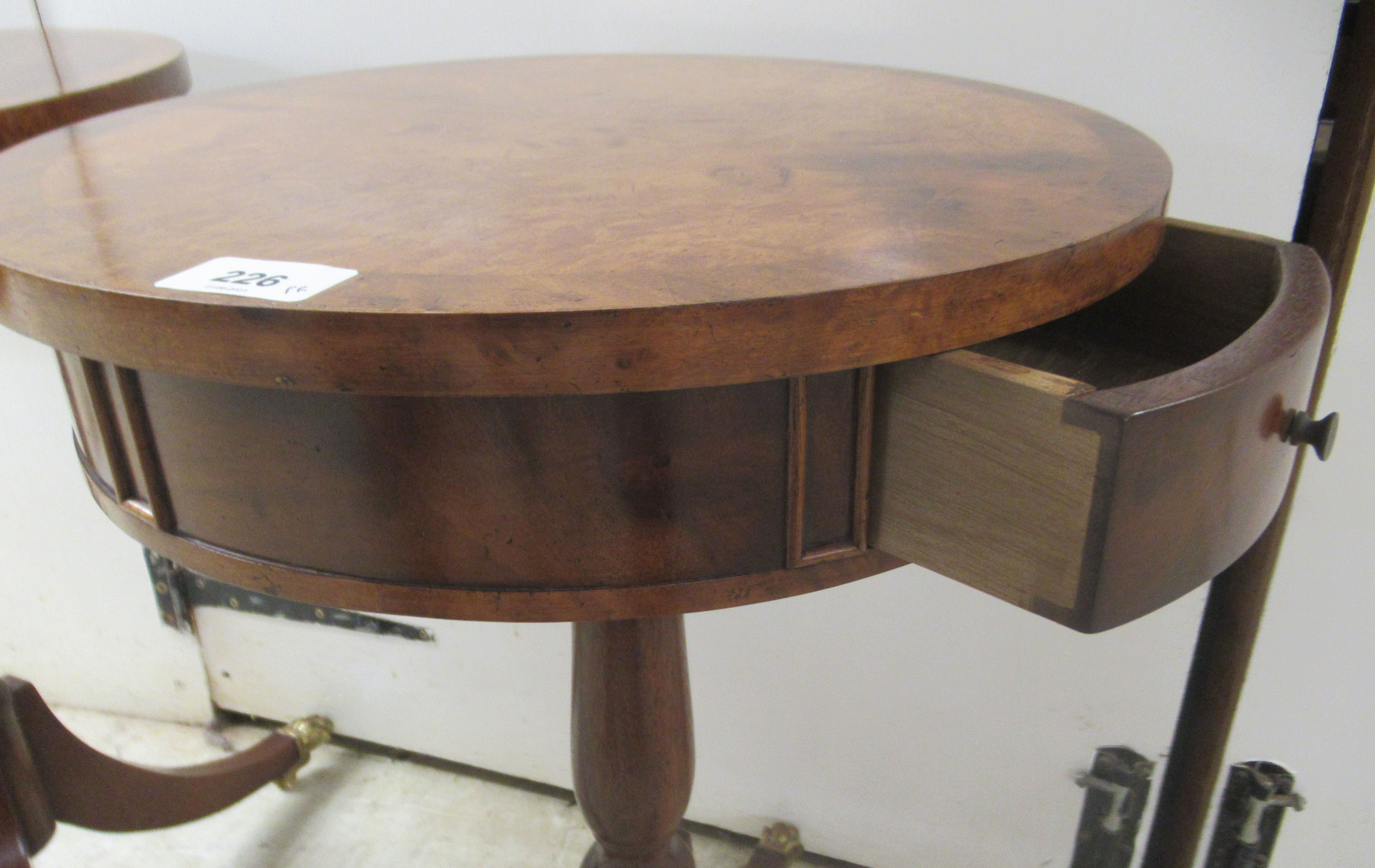 A pair of Brights of Nettlebed mahogany and walnut finished lamp tables, each with a frieze - Image 3 of 5