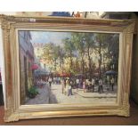 Ivars Jansoms - 'Place du Tertre, Montmartre, Paris'  oil on canvas  bears a signature  23" x 33"