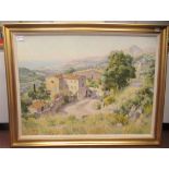 John Donaldson - a landscape in the south of France  oil on canvas  bears a signature  29" x 39"