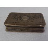A George III silver rectangular snuff box with reeded sides, engine turned ornament and a hinged lid