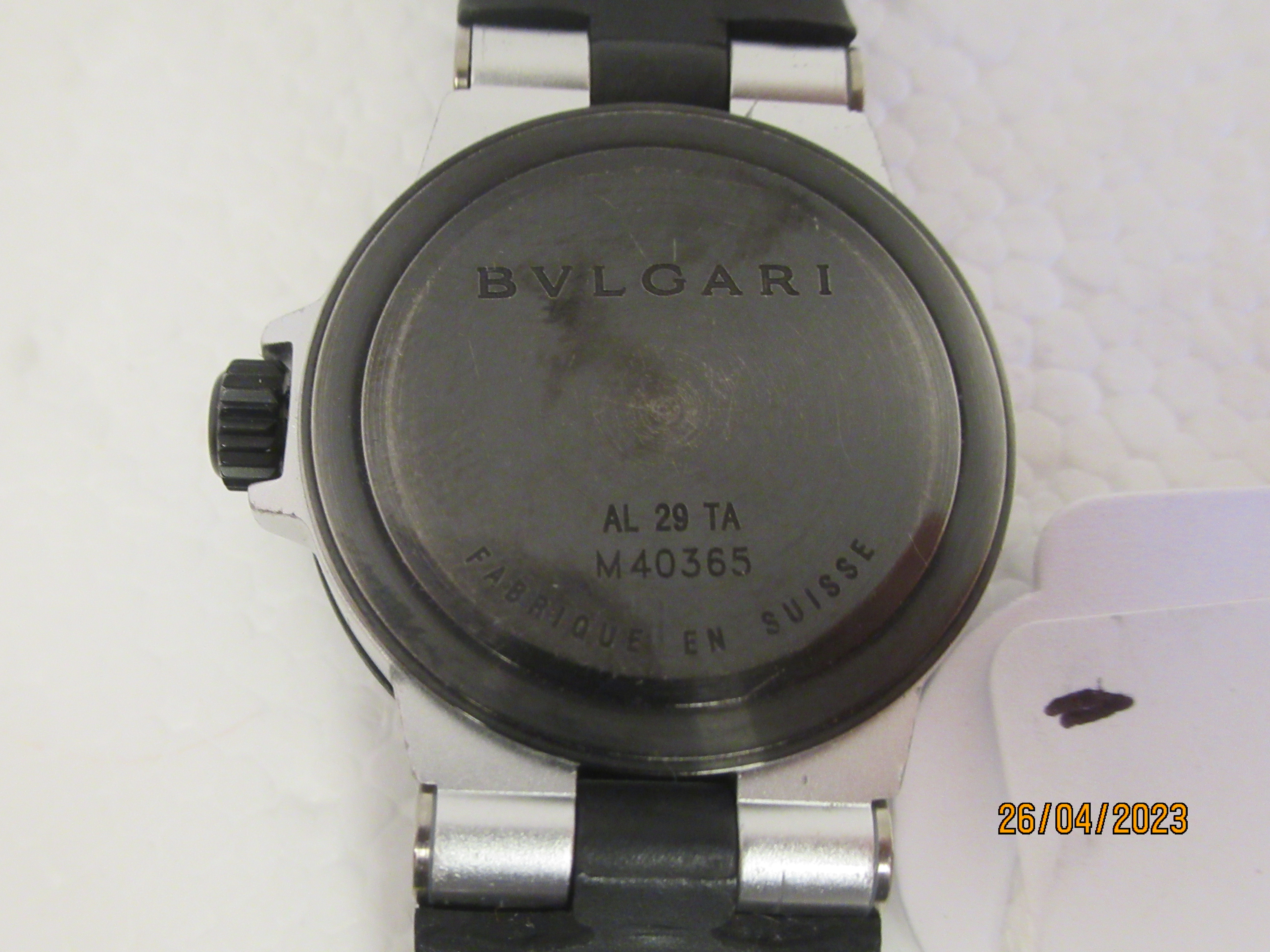 A lady's Bulgari Aluminium wristwatch, stamped AL29TA M40365 on the case, the quartz movement with - Image 4 of 6