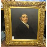 Victorian School - a head and shoulders portrait, a young man wearing a white cravat and topcoat