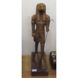 A modern carved wooden Egyptian figure 'Horus'  25"h