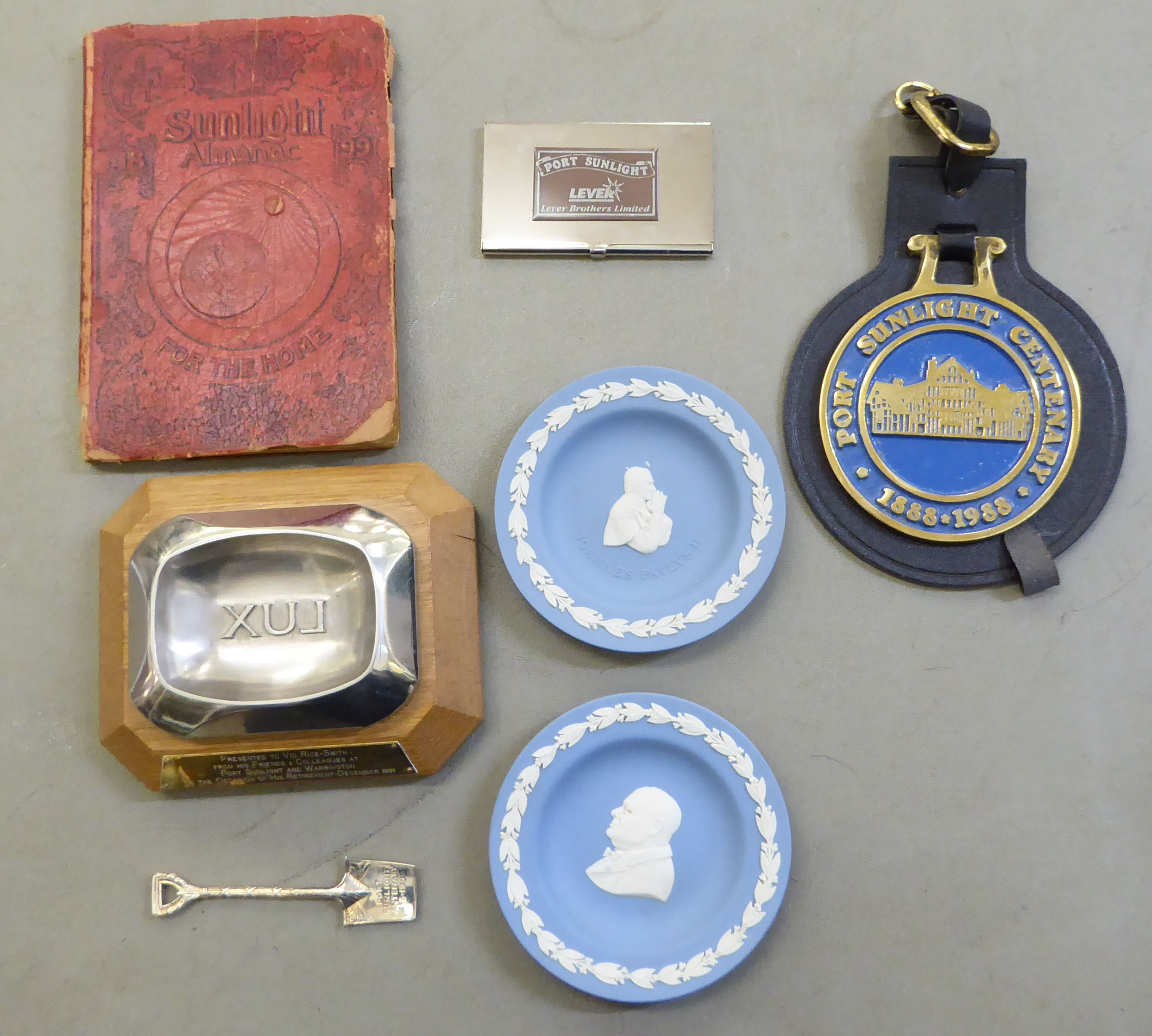 Promotional items, pertaining to Port Sunlight: to include a centennial brass badge; and An Almanack - Image 2 of 5