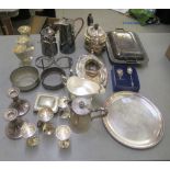 Silver plated cutlery, flatware and tableware: to include pedestal goblets