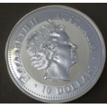 An Elizabeth II Australia 10 dollars, 999 10oz silver coin