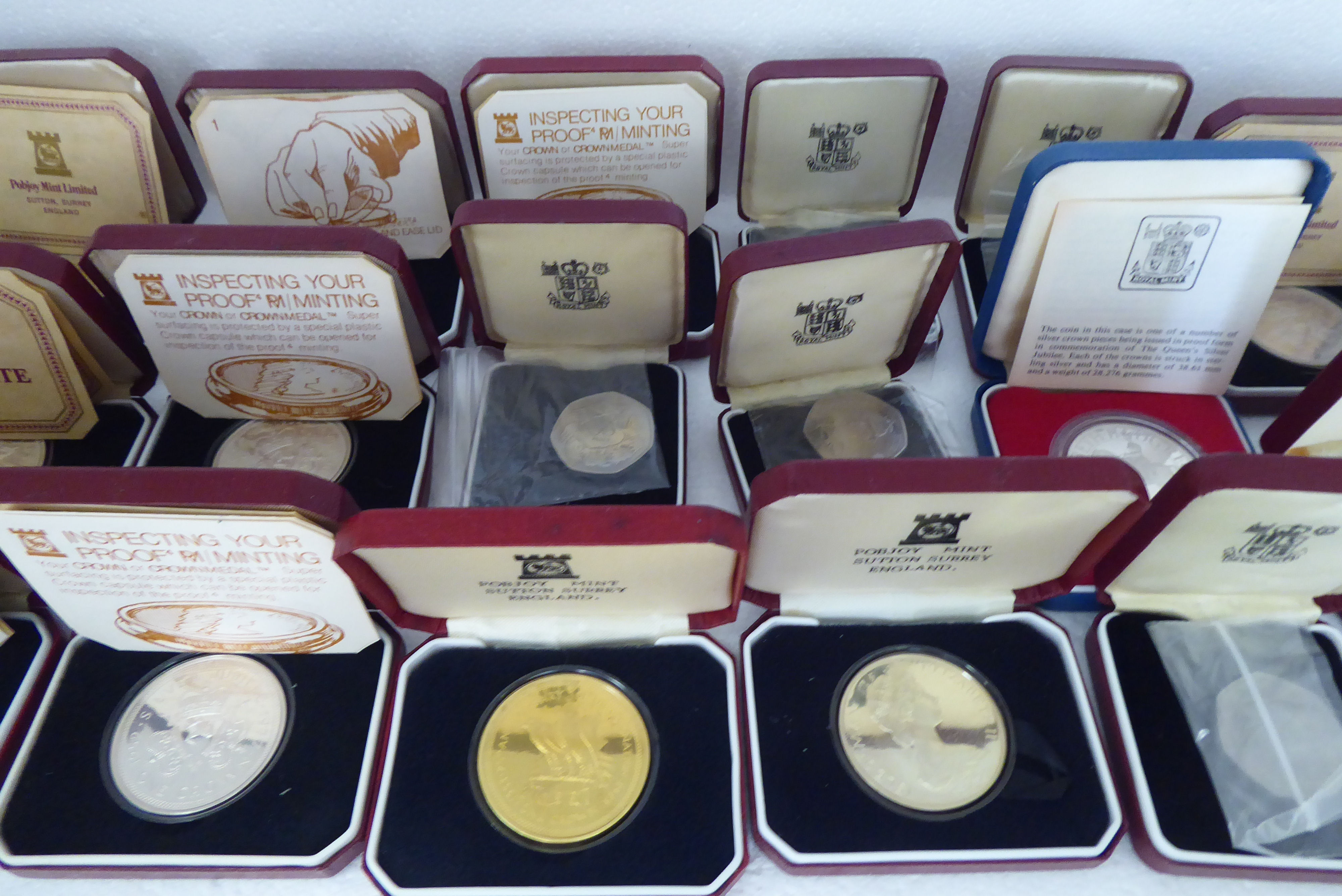 Uncollated mainly silver proof coins: to include a Pobjoy Mint Coronation crown 1978  boxed - Image 3 of 5