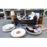 A collection of British Royal ceramic memorabilia: to include two pottery tiles, celebrating the