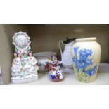 Decorative ceramics: to include an Old Chelsea china 'Gazunder' decorated with birds and flora;