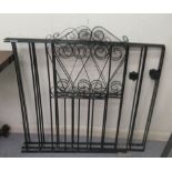 Three black painted metal cast and wrought iron gates  36"h  30"w