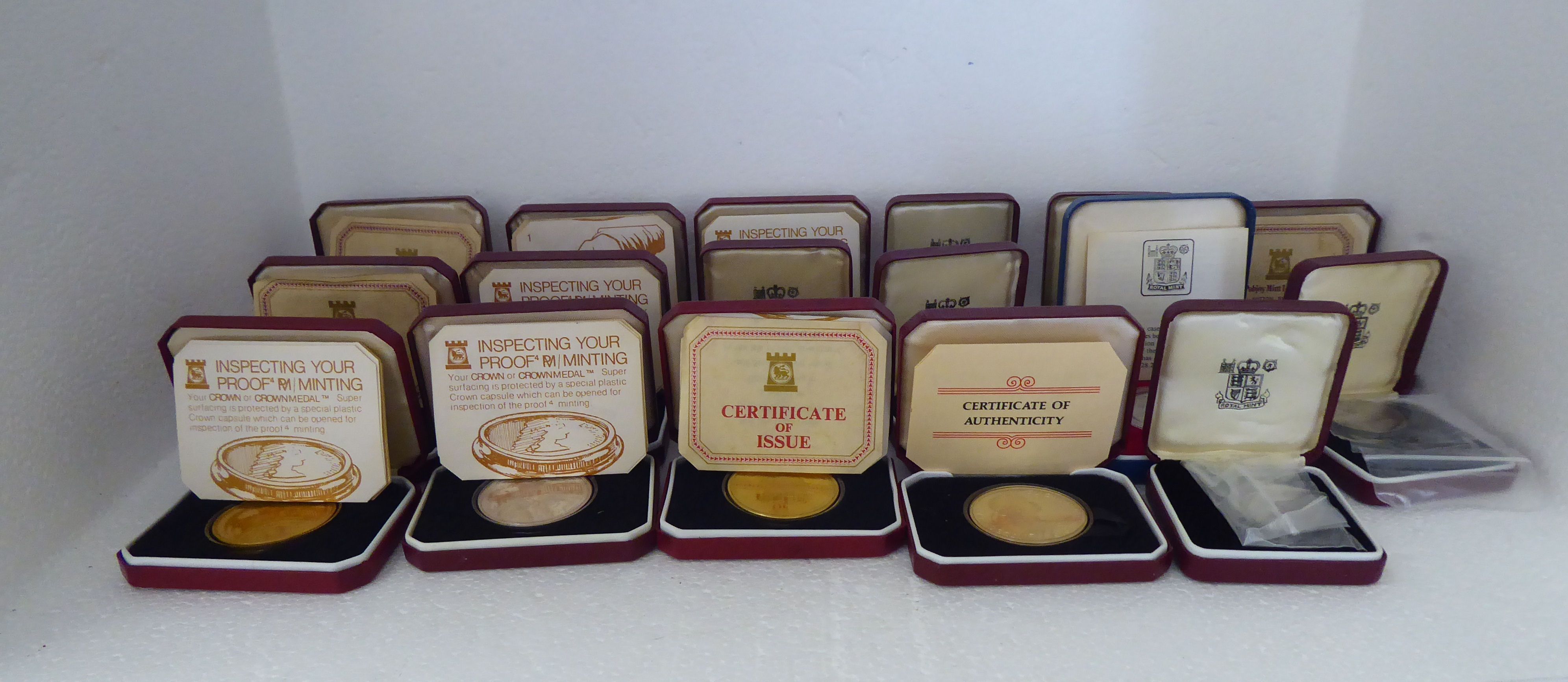 Uncollated mainly silver proof coins: to include a Pobjoy Mint Coronation crown 1978  boxed