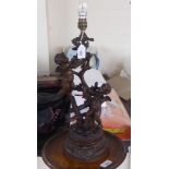A modern bronze effect table lamp after Par Kosinski  titled 'Cueillette de Cerises'  17"h