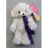 A Merrythought Virgin Atlantic 2000 'Branson' Teddy bear, in off-white plush with mobile limbs  11"h