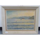 John Clifford-Wing - a seascape  oil on canvas  bears a signature  13" x 20"  framed