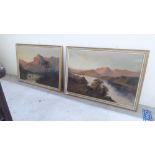 Two works by F Jamieson - mountainous landscapes  oil on canvas  bearing signatures  19" x 29"  both