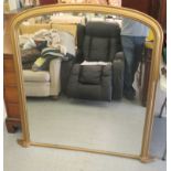 A Victorian style, round arch overmantel mirror, in a moulded gilt frame  49"h  44"w
