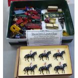 Vintage diecast model vehicles: to include a Dinky SuperToys mobile crane; and a later set of
