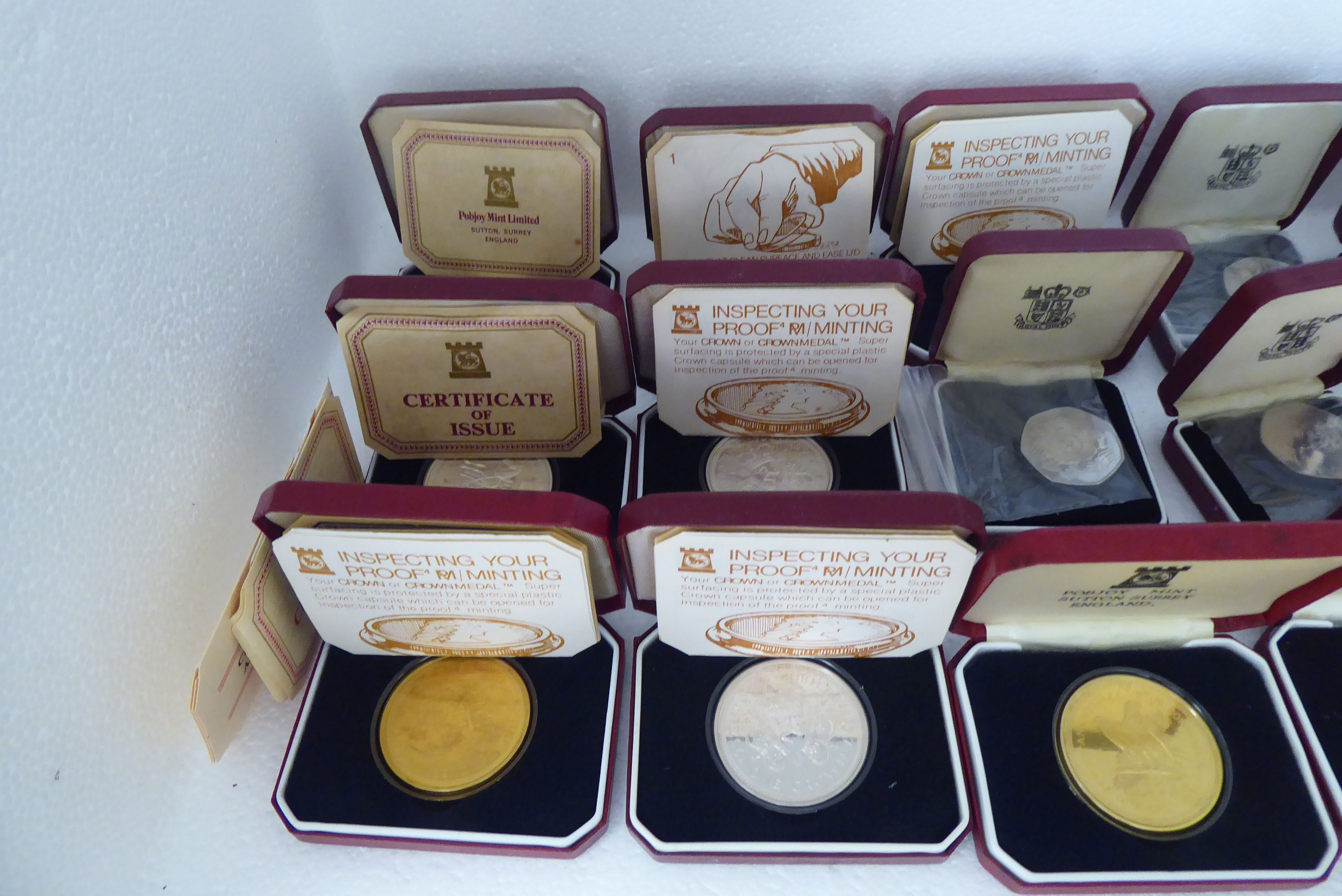 Uncollated mainly silver proof coins: to include a Pobjoy Mint Coronation crown 1978  boxed - Image 2 of 5