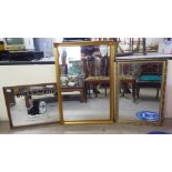 Three modern mirrors: to include one branded for Black & White Buchannan's Scotch Whisky