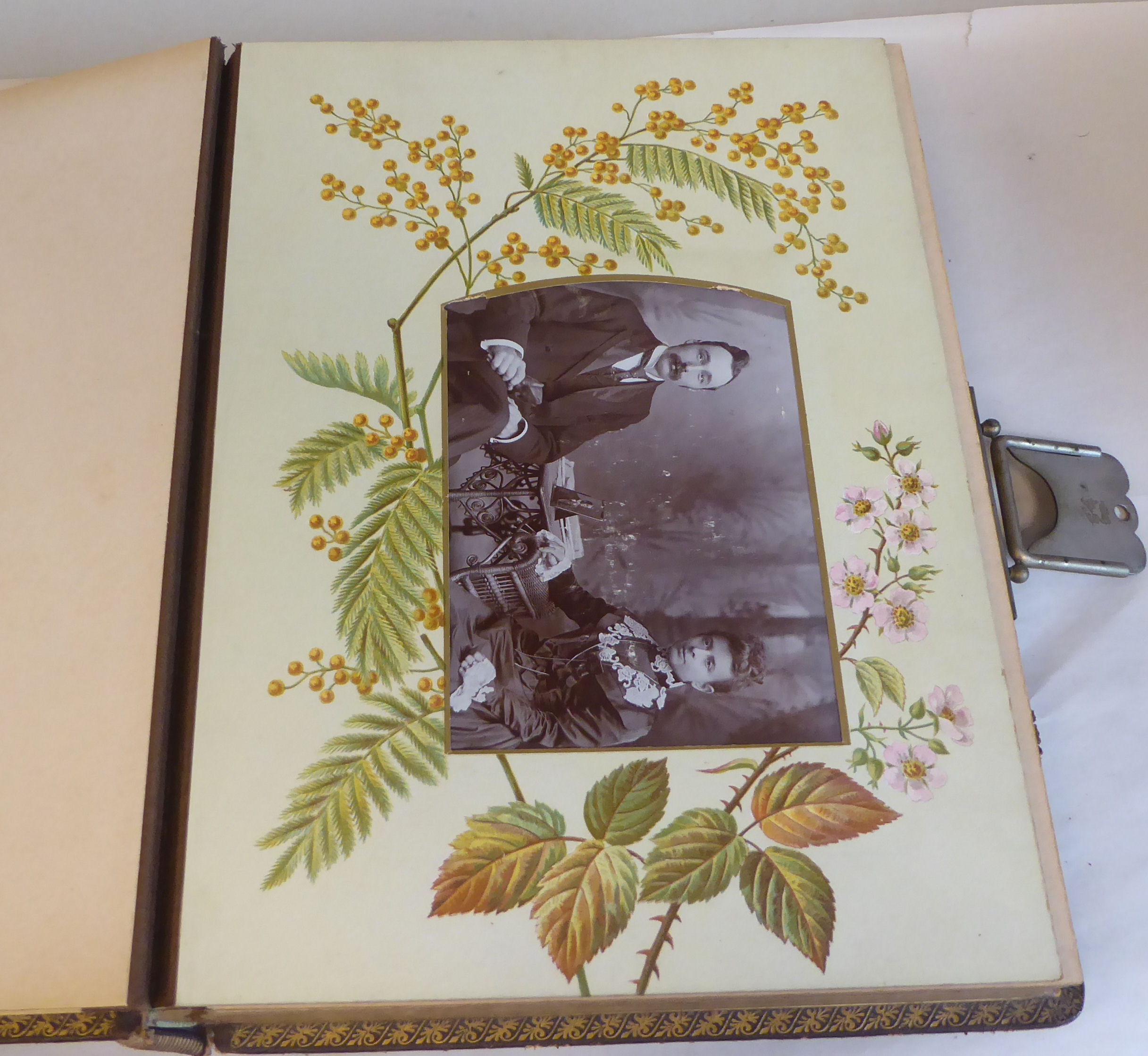 Two late Victorian brown hide carte de visite albums - Image 4 of 8