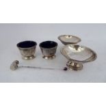 Silver and white metal collectables: to include a pair of salts  Sheffield 1910
