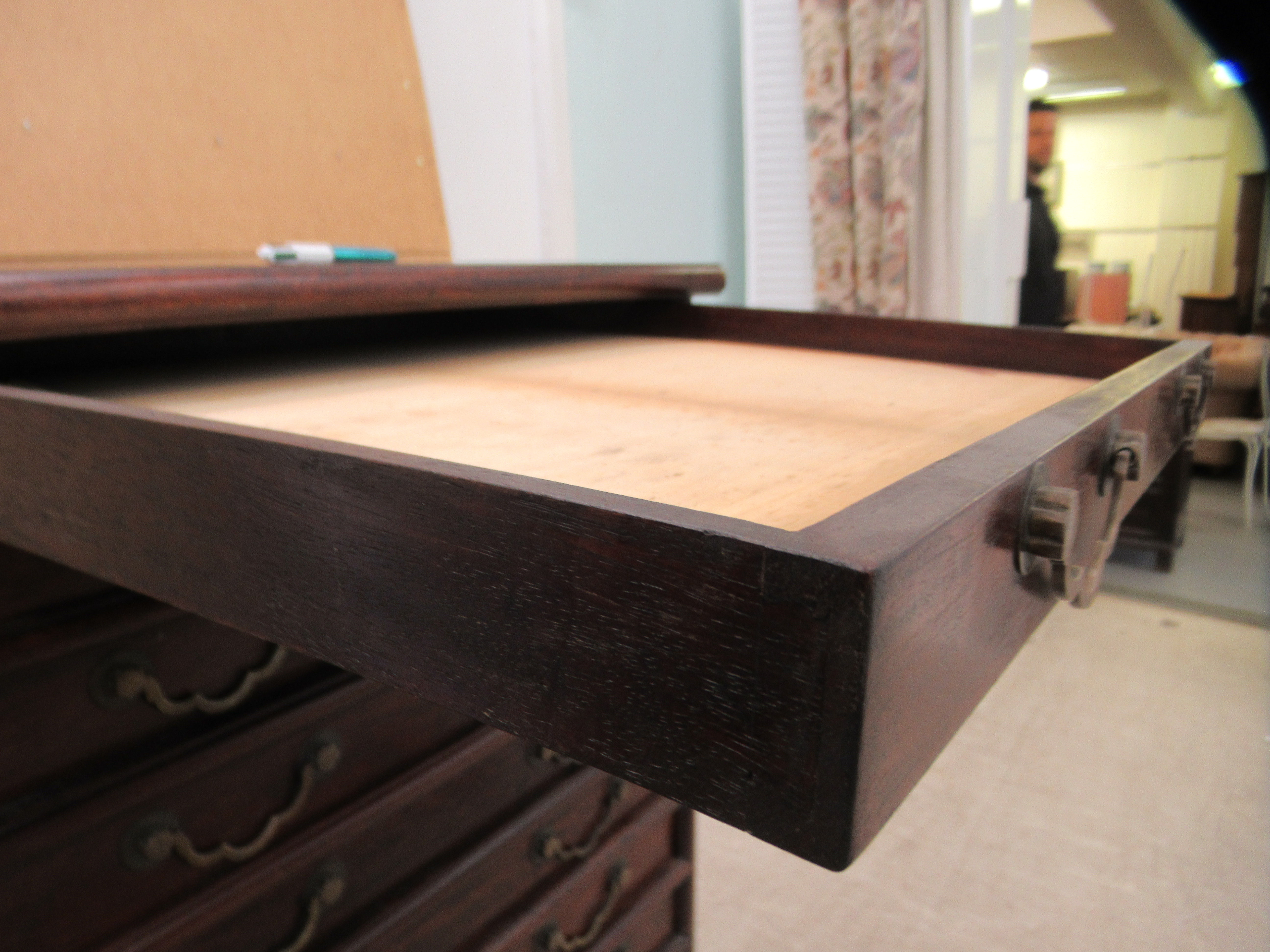 A 20thC Chinese hardwood ten drawer pedestal cabinet  34"h  23"w - Image 5 of 5
