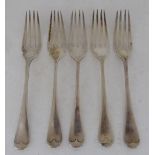 A set of five Old English pattern fish forks  Sheffield 1929