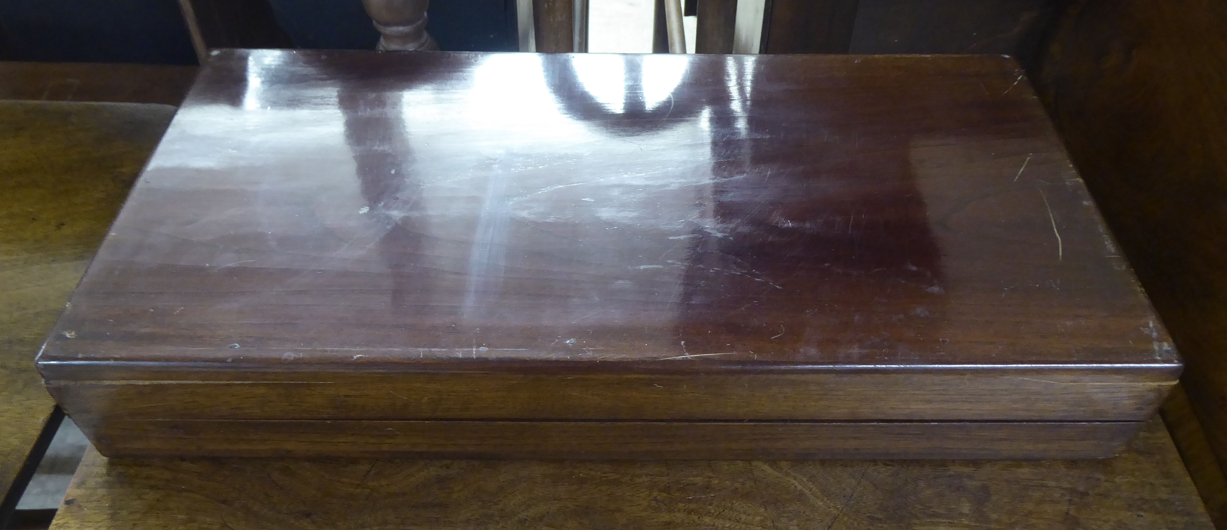 Wooden collectables: to include gaming boxes; and a late Victorian mahogany writing slope  6"h  16"w - Image 7 of 8