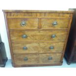 A mid Victorian mahogany five drawer dressing chest, on a plinth  45"h  44"w