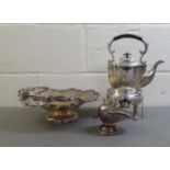 Silver plated tableware: to include a Victorian style bread basket with a swing handle  10"dia