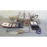 A mixed lot: to include mainly EPNS tableware and wine bottle coasters  5"dia