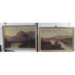 Two framed works by F Jamieson - mountainous landscapes  oil on canvas  bearing signatures  19" x
