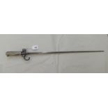A World War II period European steel bayonet, the blade 20"L (Please Note: this lot is subject to