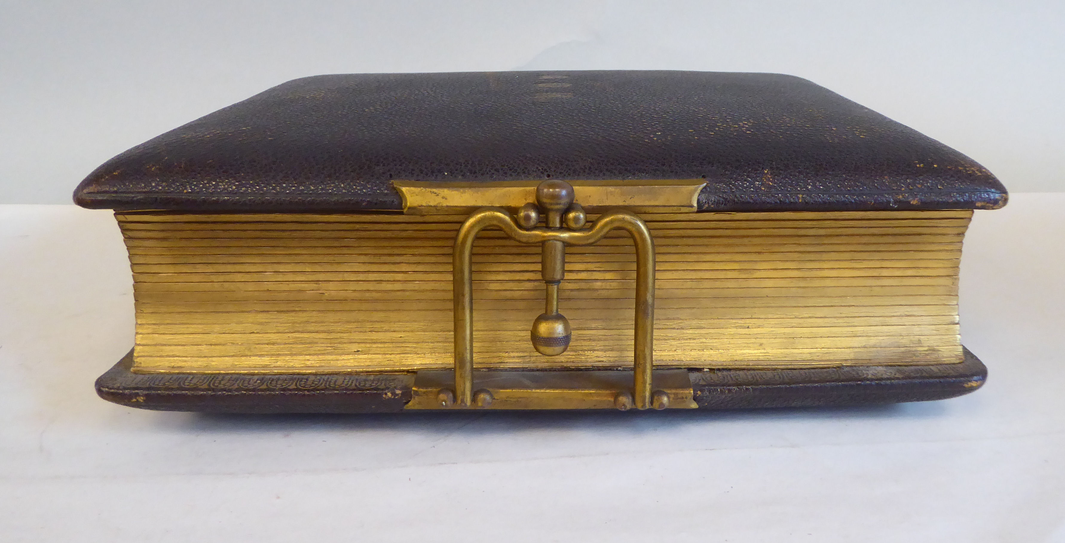 Two late Victorian brown hide carte de visite albums - Image 3 of 8