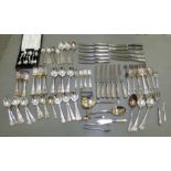 Silver plated Kings pattern and other flatware: to include sets of six table forks, dessert forks