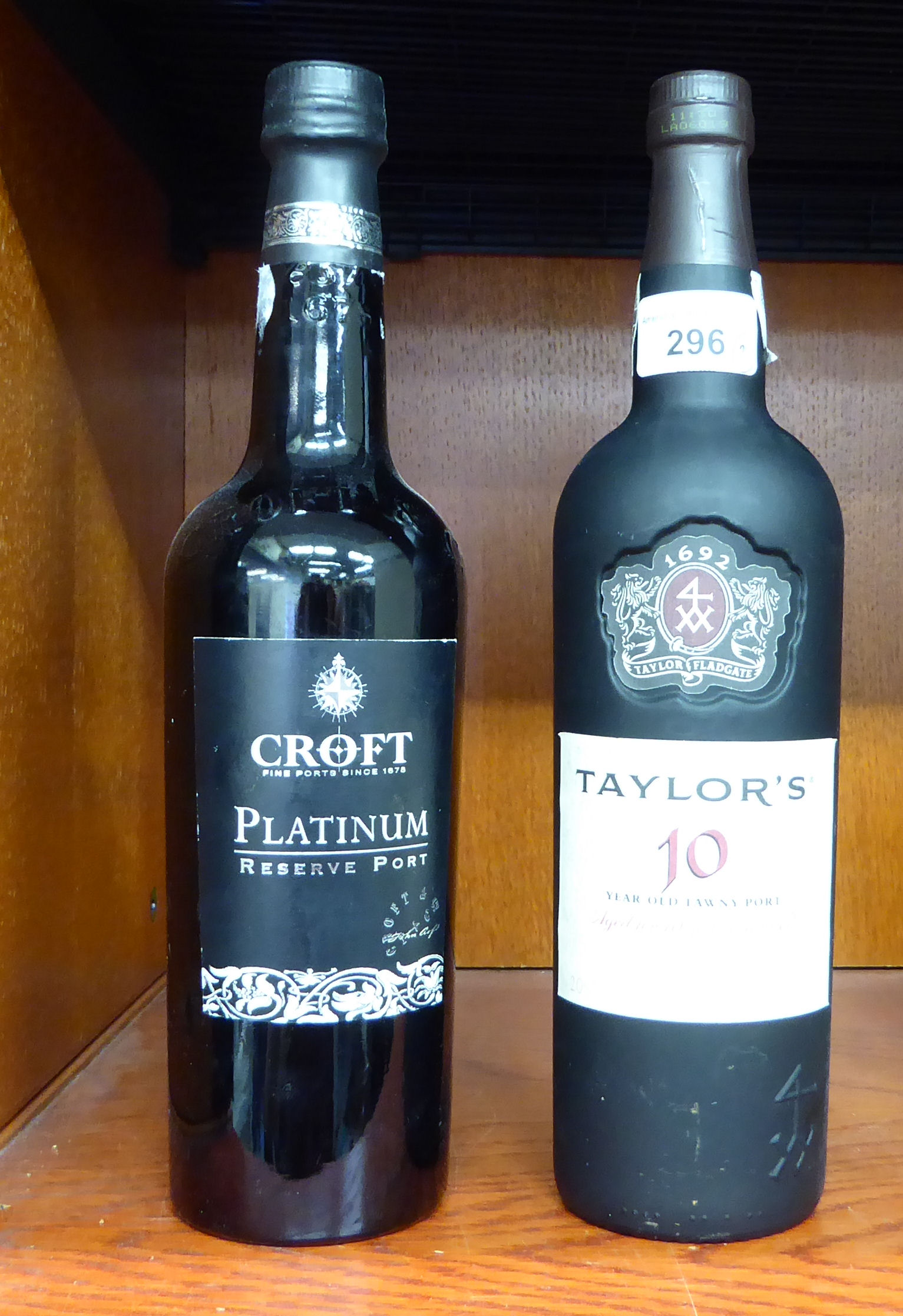 A bottle of Taylor's 10 year old Tawny Port; and a bottle of Croft Platinum Reserve Port