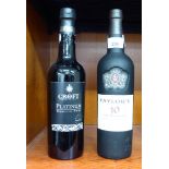 A bottle of Taylor's 10 year old Tawny Port; and a bottle of Croft Platinum Reserve Port