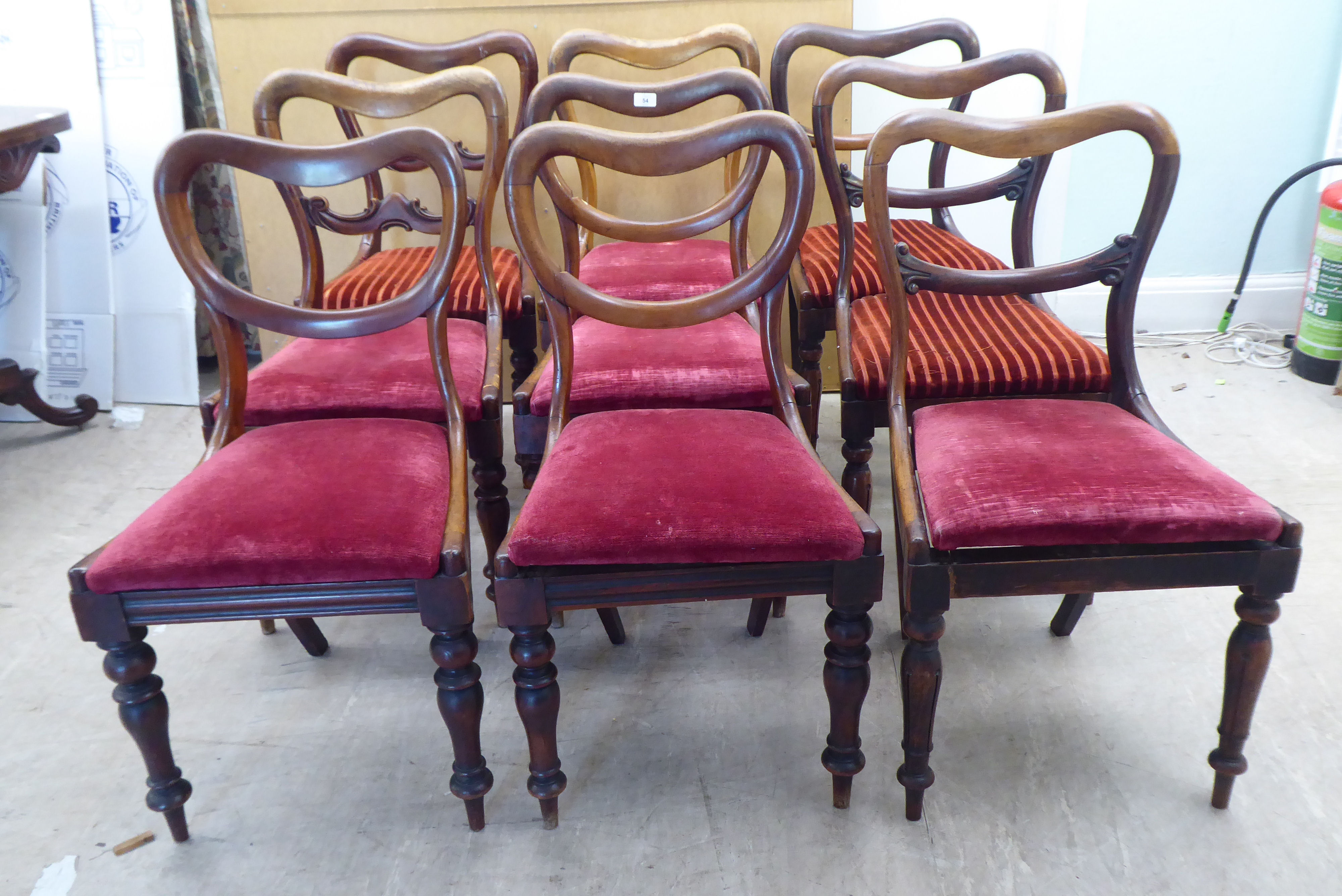 A miscellany of mainly 19thC mahogany and other bar back dining chairs