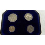A 1906 set of Maundy Money, comprising four coins  cased