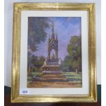 David Bachmann - 'Albert Memorial'  oil on board  bears a signature & a Rafael Valls Ltd label